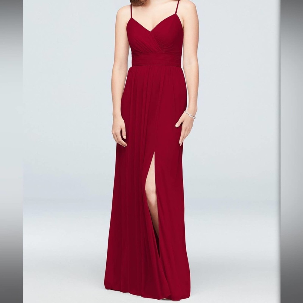 Celebrate DB Studio Women's Apple Spaghetti Strap Ruched Waist Mesh Dress sz 10